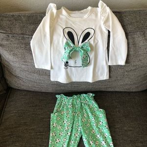 Baby/Kids/Toddler 2 piece outfit bunny rabbit logo